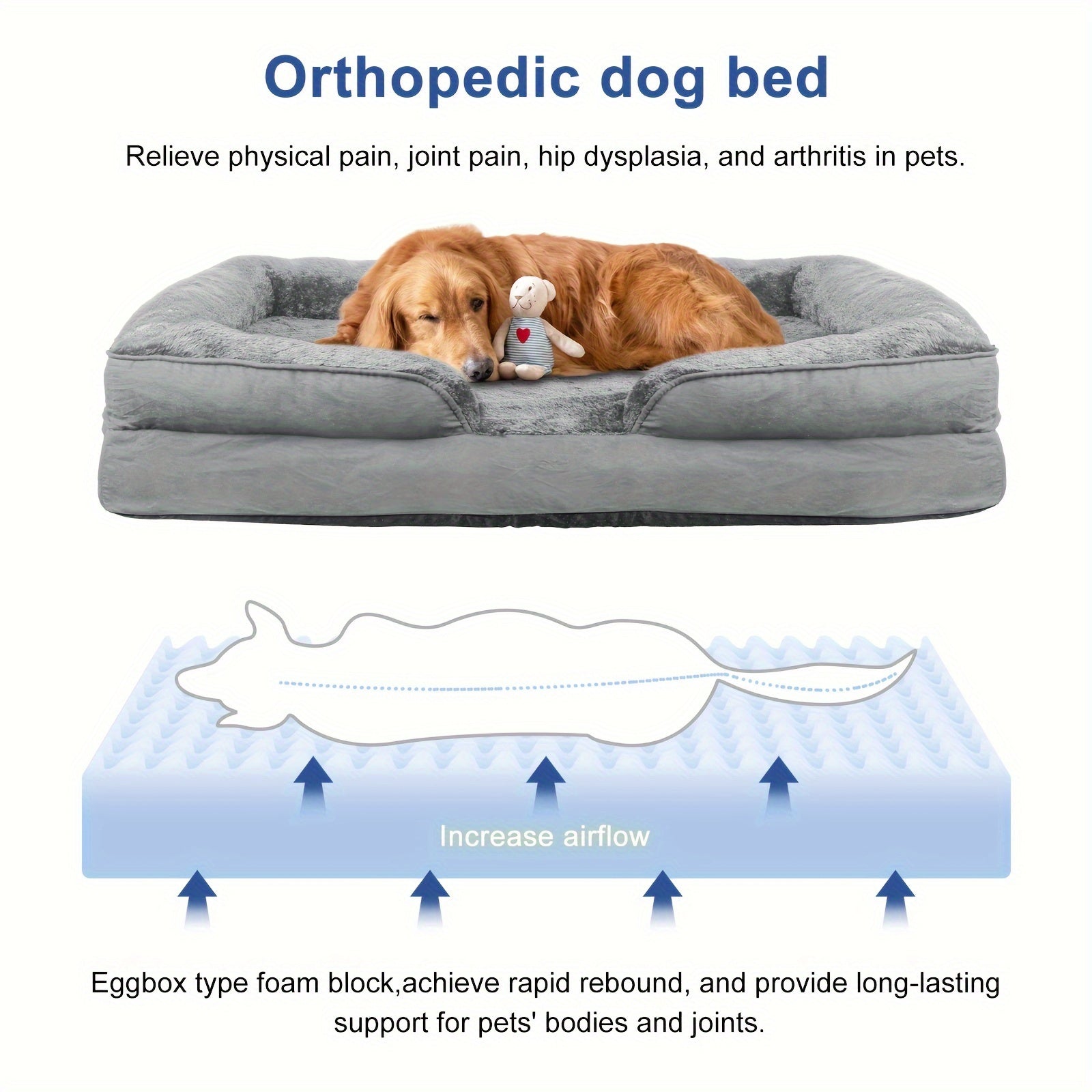 Ergonomisches Hundesofa/ ideal für Hunde mit Gelenkschmerzen, Arthritis